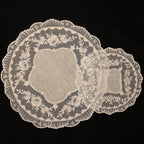 Set of 12 Embroidered Round Antique Linen Mats