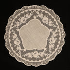 Set of 12 Embroidered Round Antique Linen Mats