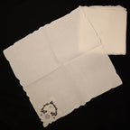 Set of 12 Hand Embroidered Antique Linen Diner Napkins