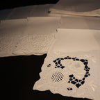 Set of 12 Hand Embroidered Antique Linen Diner Napkins