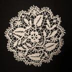 Set of 10 Round Bobbin Antique Lace Mats