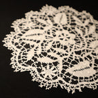Set of 10 Round Bobbin Antique Lace Mats