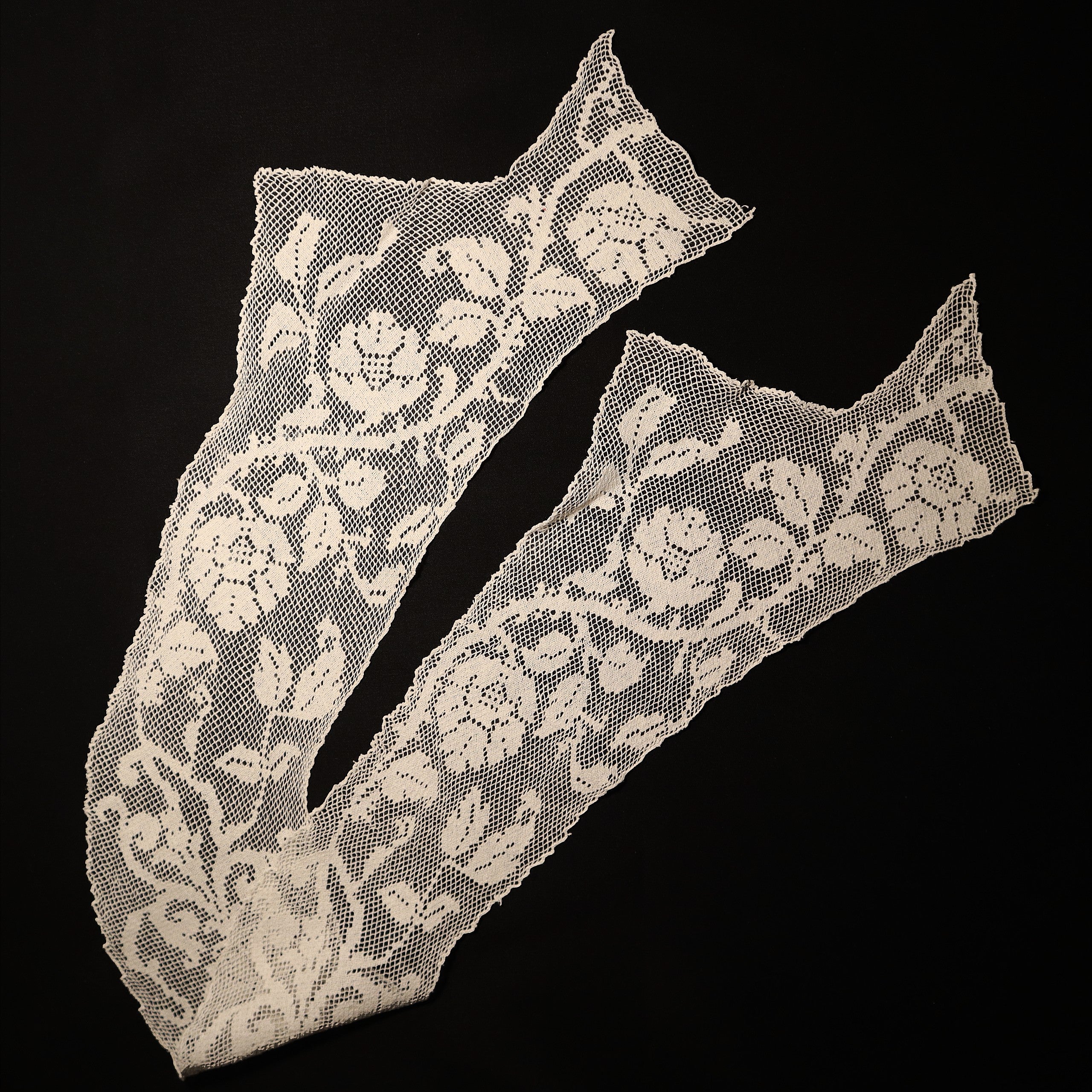 Filet Handmade Antique Lace Collar