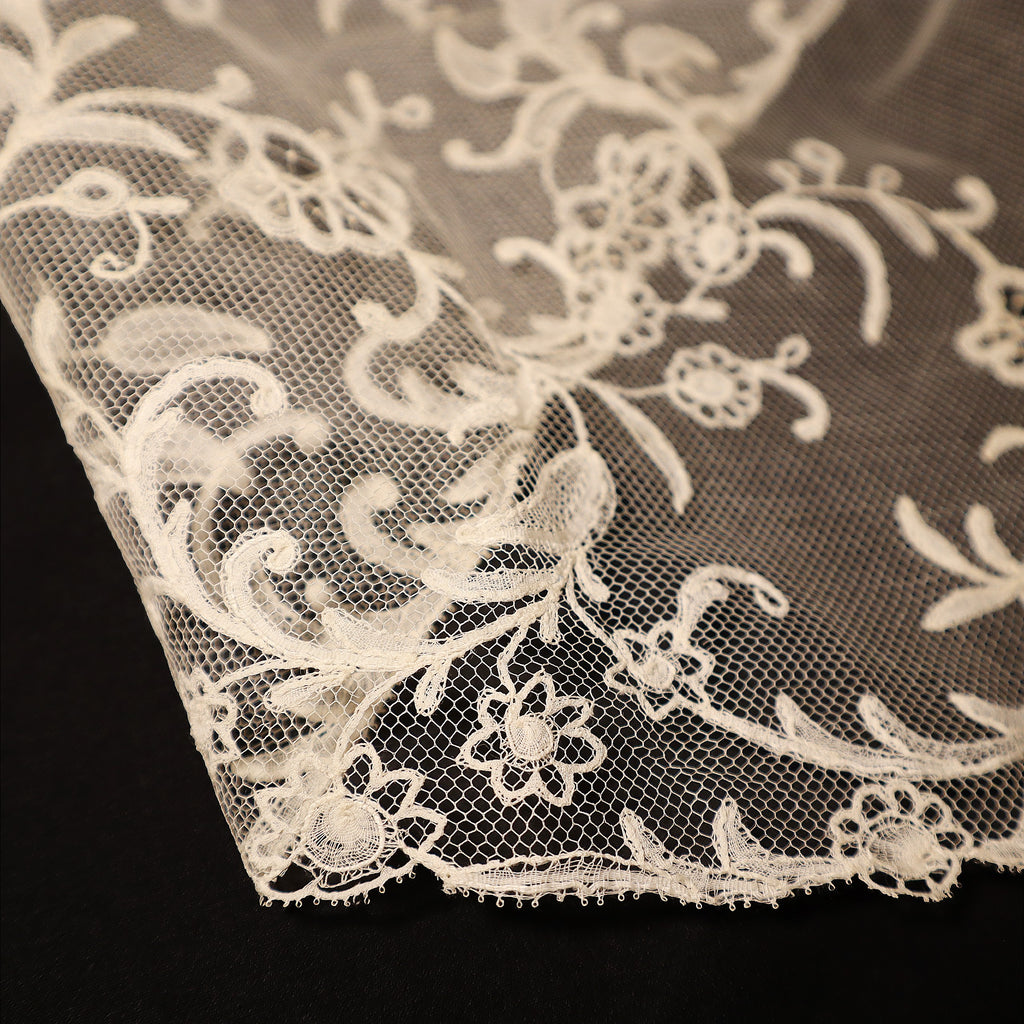 Brussels Applique Handmade Antique Lace Flounce