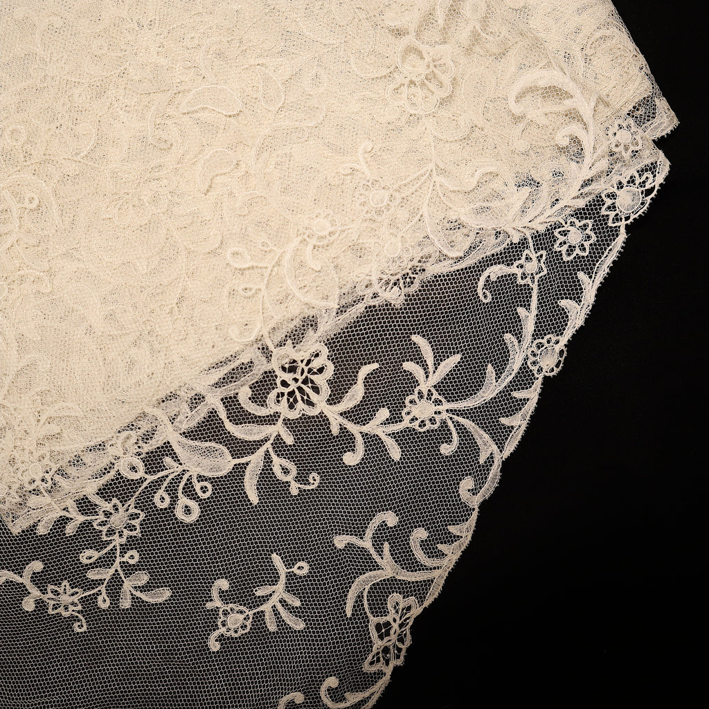 Brussels Applique Handmade Antique Lace Flounce
